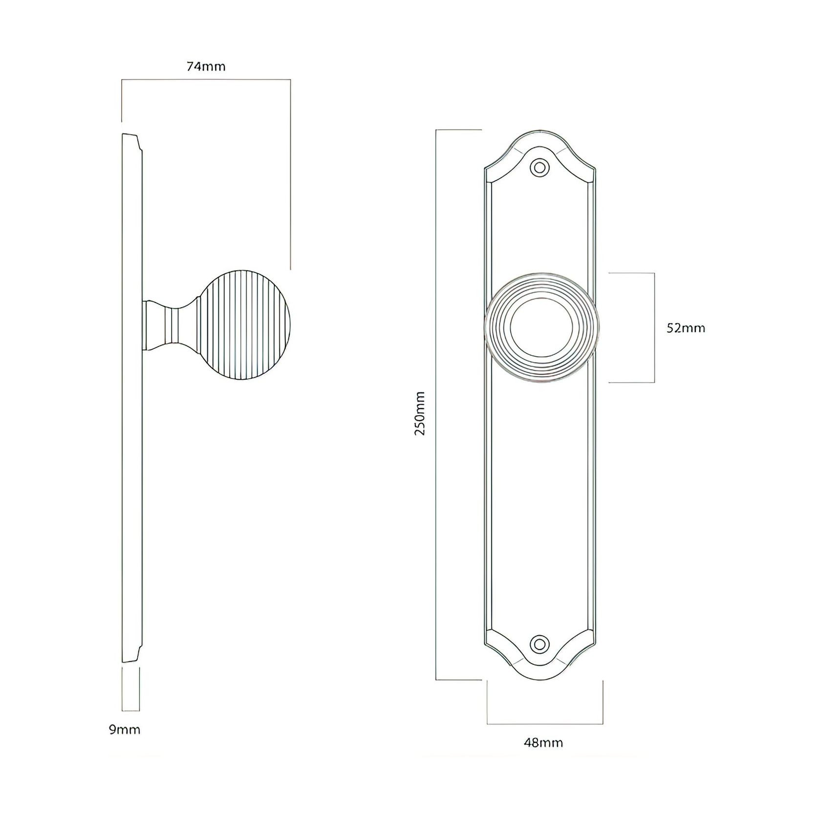Iver Guildford Door Knob on Shouldered Backplate Signature Brass gallery detail image