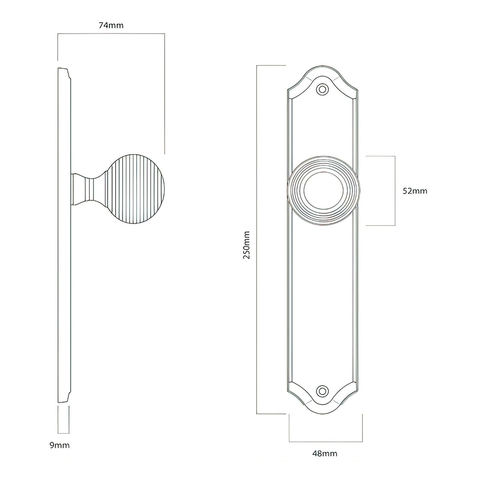 Iver Guildford Door Knob on Shouldered Backplate Satin Nickel - Customise to your needs gallery detail image