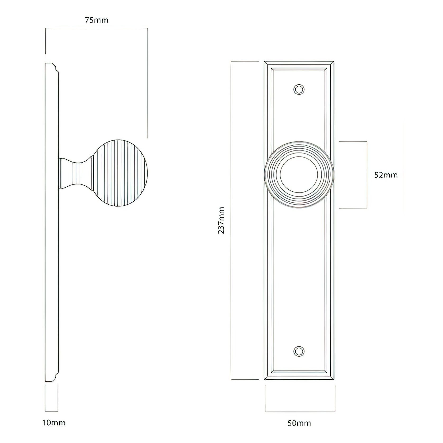 Iver Guildford Door Knob on Stepped Backplate Signature Brass gallery detail image