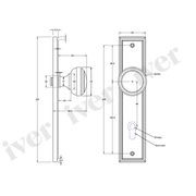 Iver Paddington Door Knob Stepped Backplate Euro Matt Black 12838E85 - Customise to your needs gallery detail image