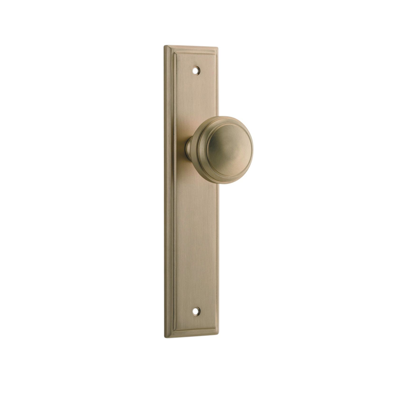 Iver Paddington Door Knob on Stepped Backplate Latch Brushed Brass 15338 - Customise to your need gallery detail image