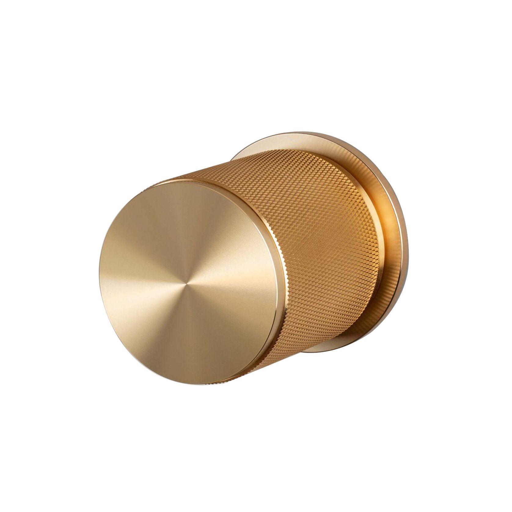 Buster and Punch Cross-Knurl Door Knob on Round Rose gallery detail image