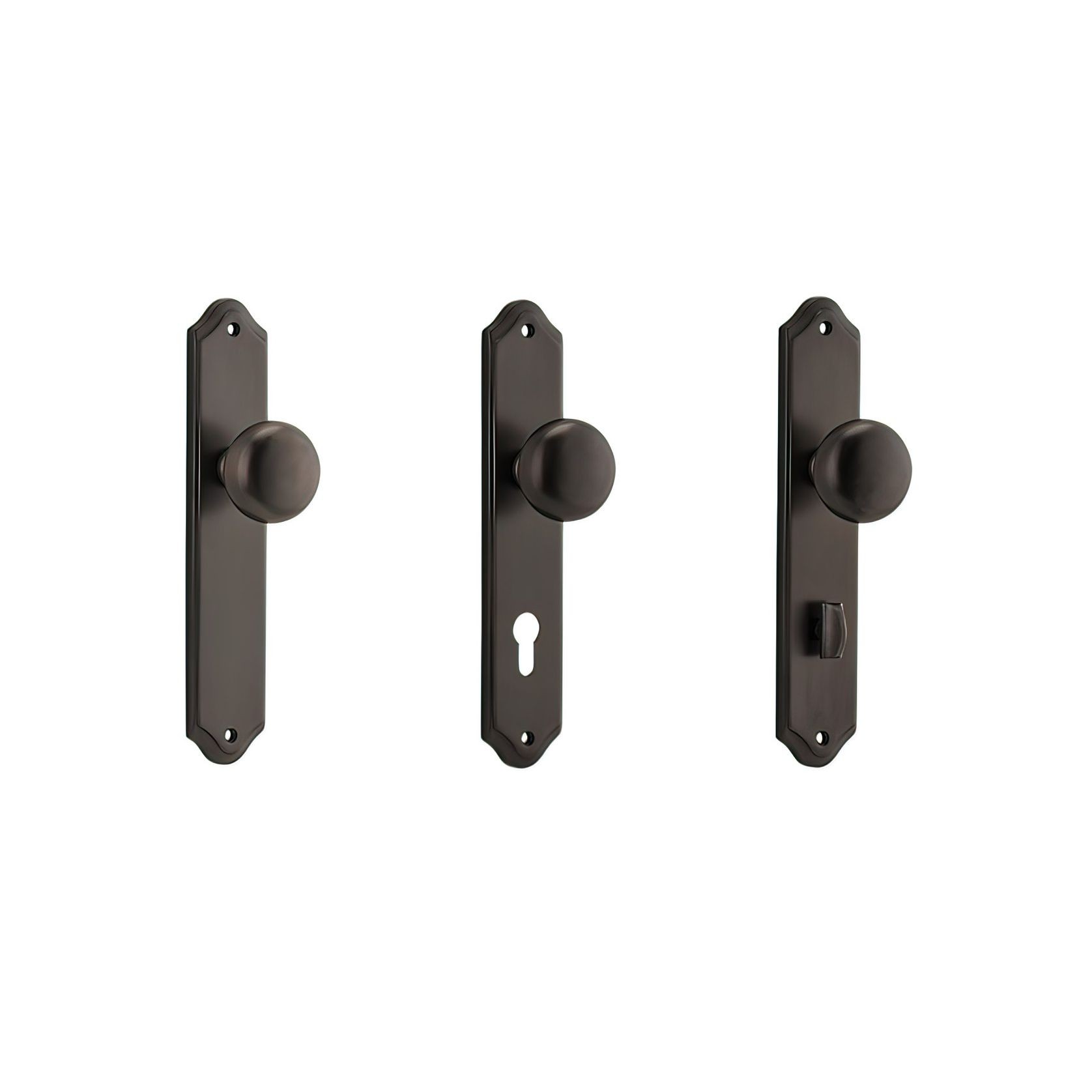 Iver Cambridge Door Knob on Shouldered Backplate Signature Brass gallery detail image