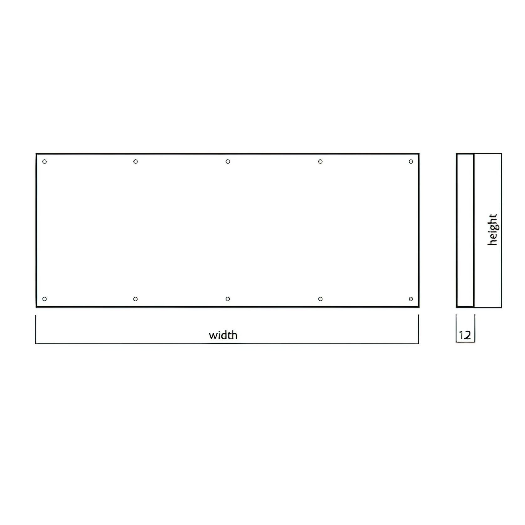 Door Kickplate 800mm x 945-1220mm Countersunk Visible Fix Stainless Steel 1.2mm gallery detail image