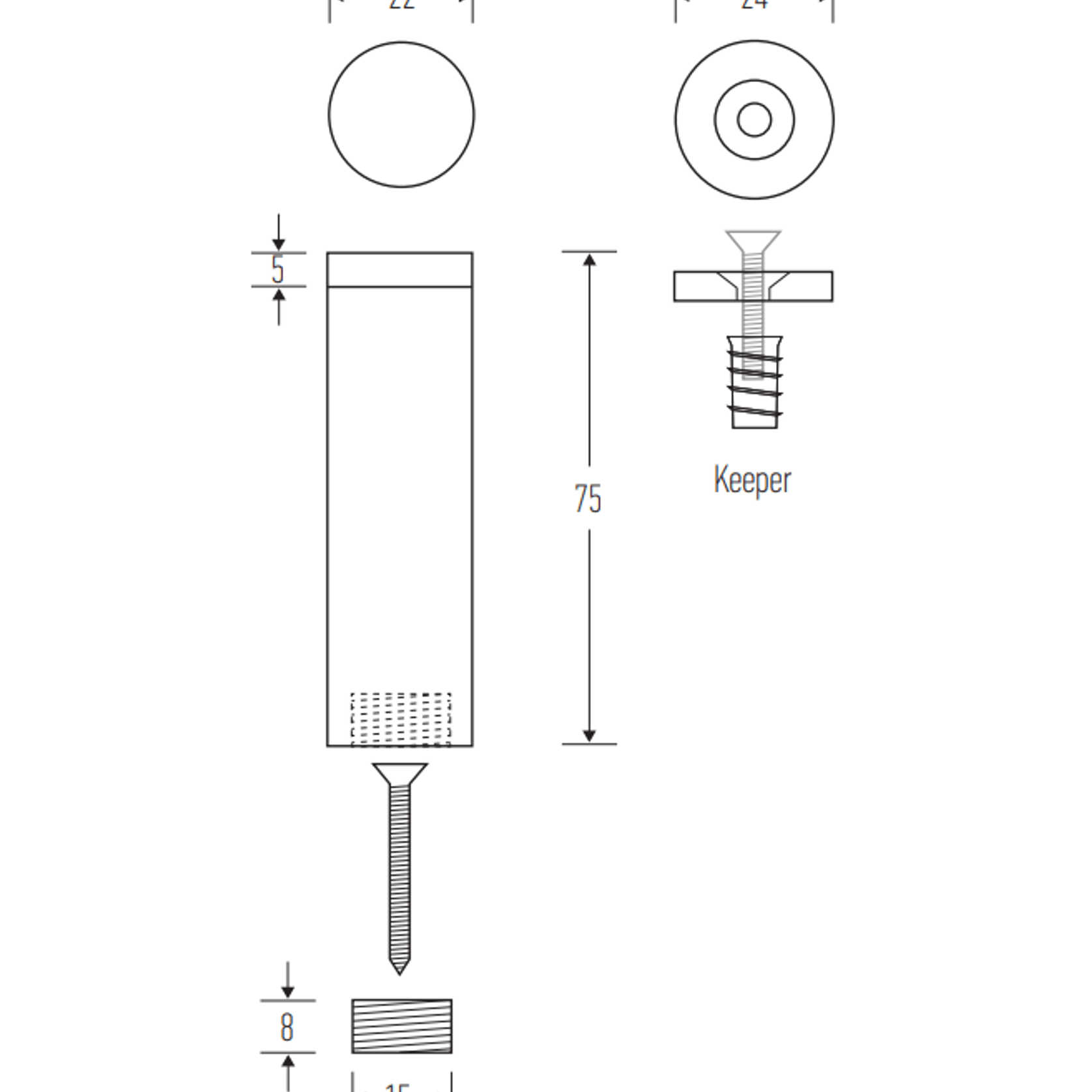 HB 737 Magnetic Wall-Mounted Doorstop gallery detail image