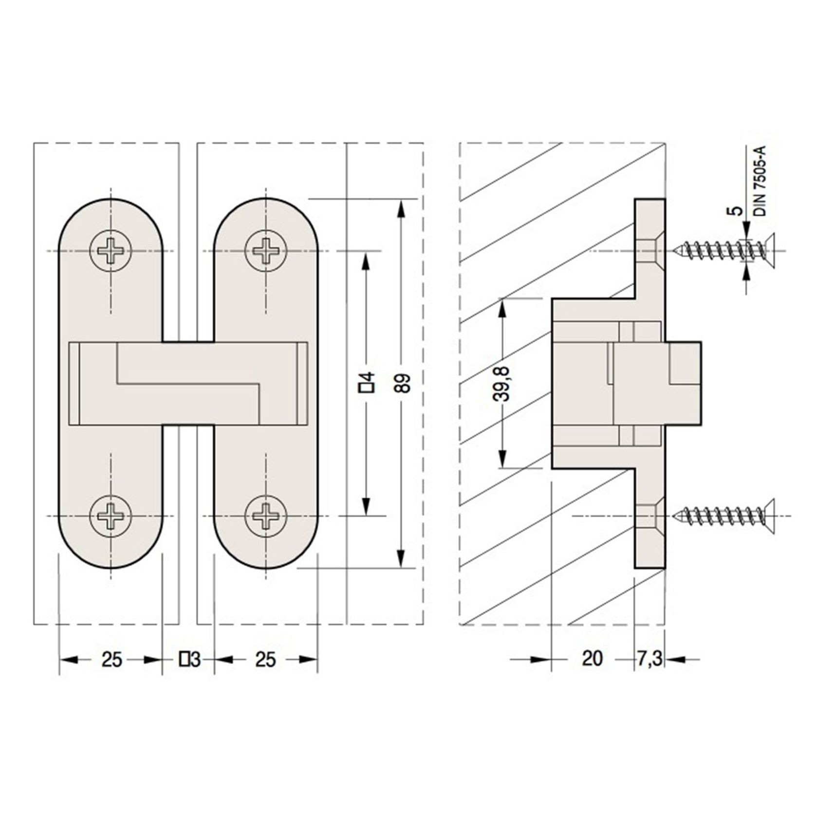 Bellevue Ceam Invisible Concealed Door Hinge 60kg gallery detail image