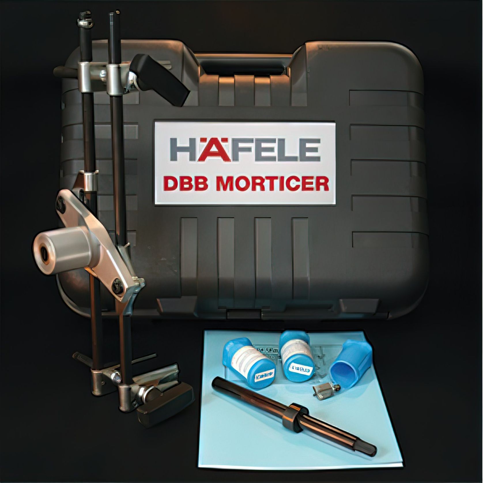 Hafele DBB Lock Morticer Jig and Fittings with 3 Cutters 001.67.700 gallery detail image