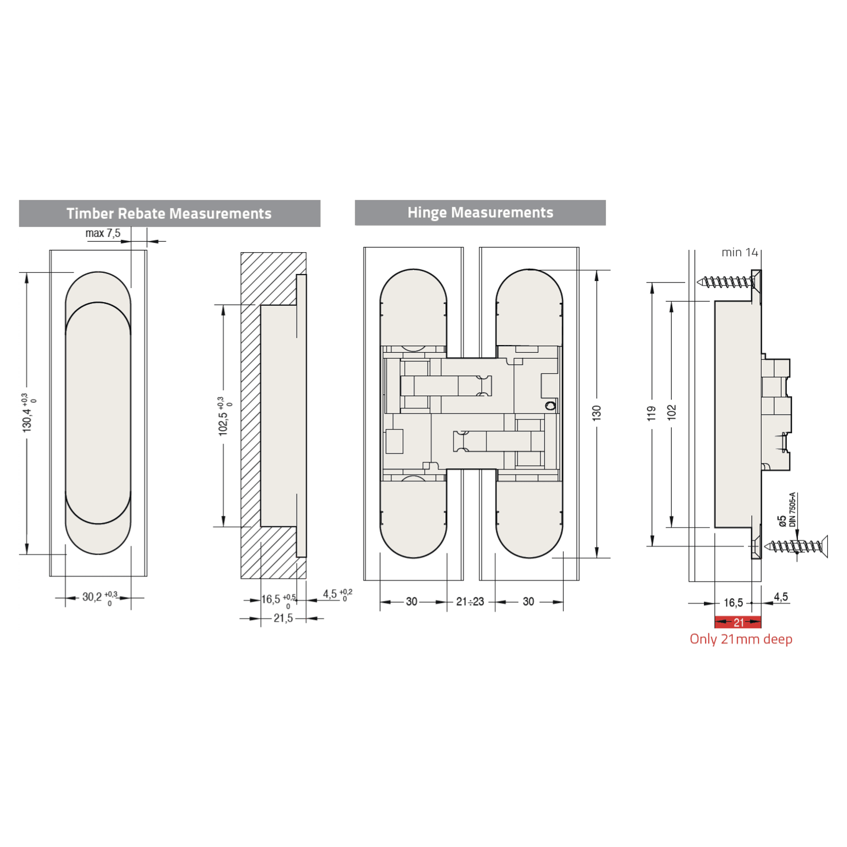 Bellevue Ceam Door Hinge 3D Invisible Concealed 85kg gallery detail image