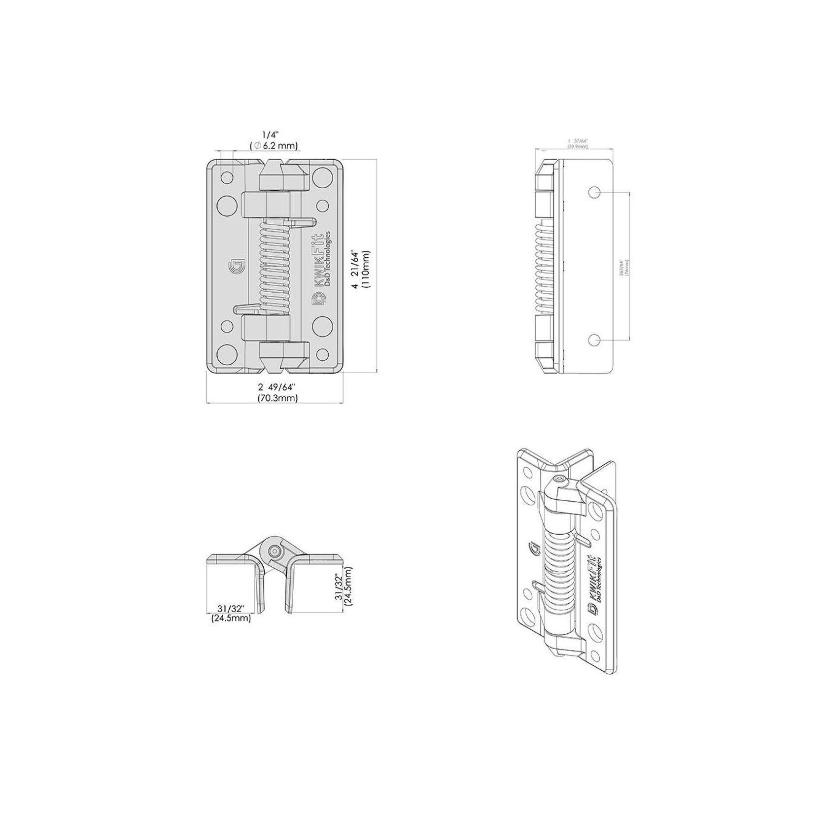 KwikFit™ Polymer - Self-Closing Gate Hinge gallery detail image