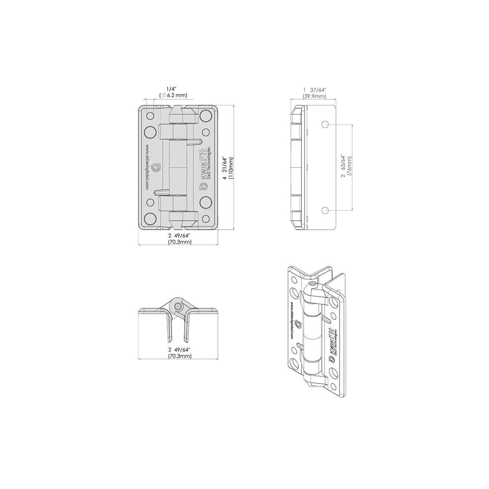 KwikFit™ Polymer - Non Self-Closing Hinge gallery detail image