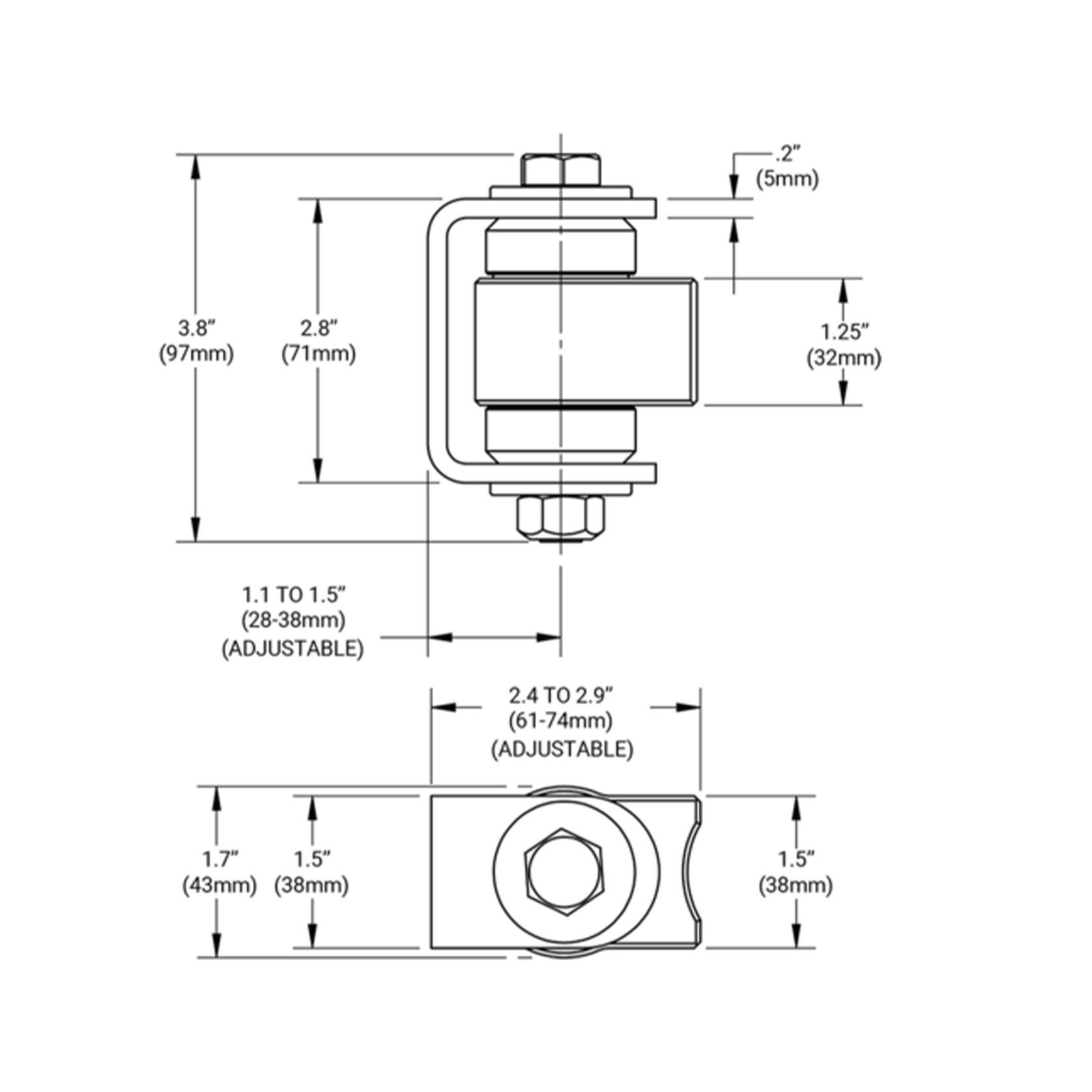 Shut it® Combo Badass Gate Hinge gallery detail image