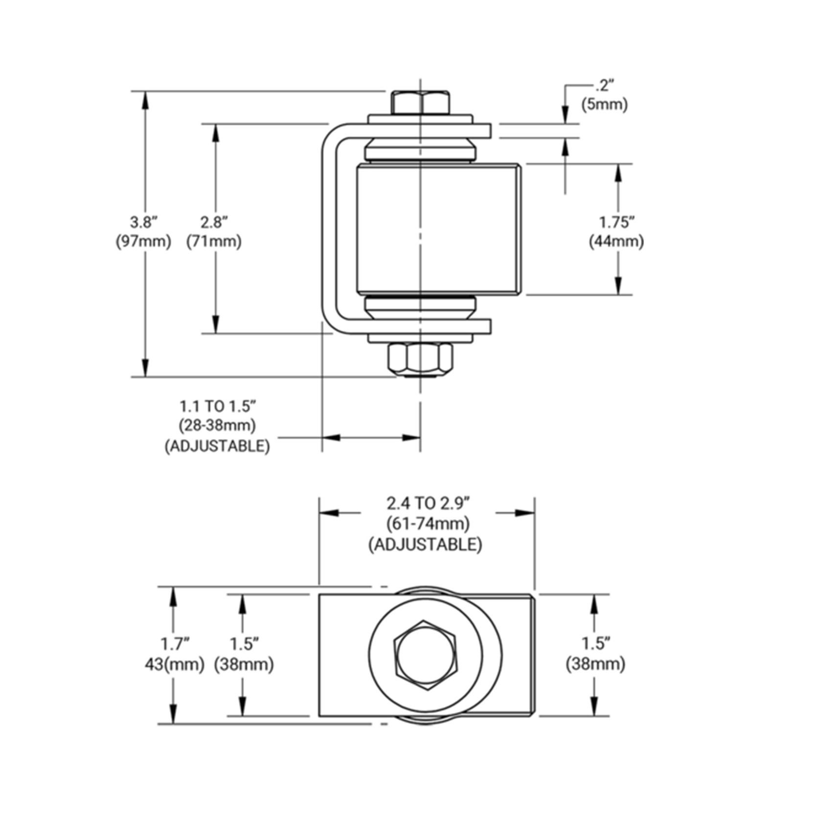 Shut it® Combo Badass Gate Hinge gallery detail image