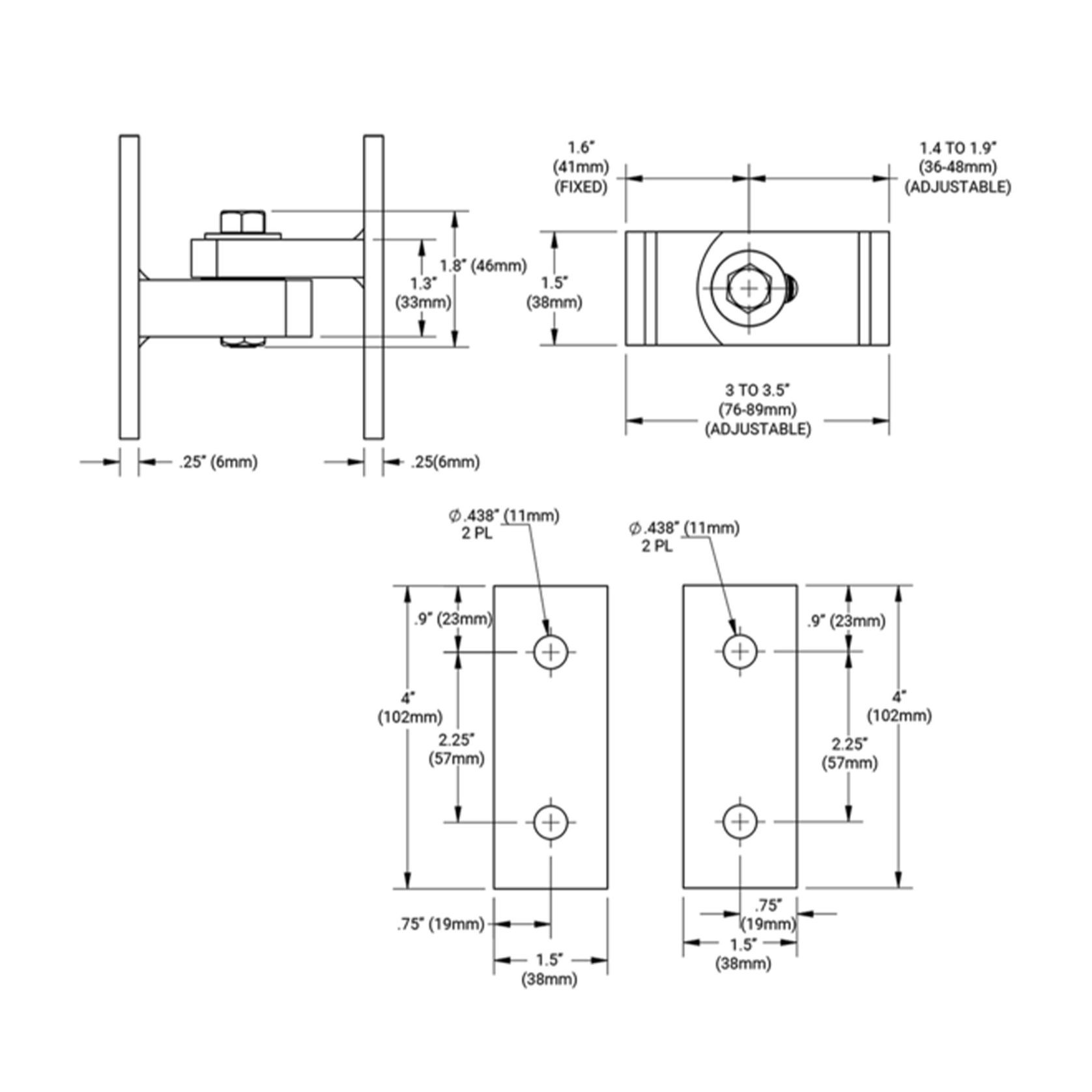 Shut it® Baby Bolt-On Badass - Adjustable Bracket gallery detail image