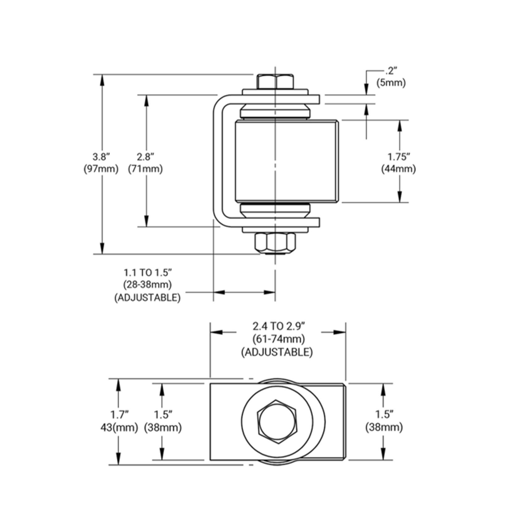 Shut it® Heavy-Duty Badass Gate Hinge gallery detail image