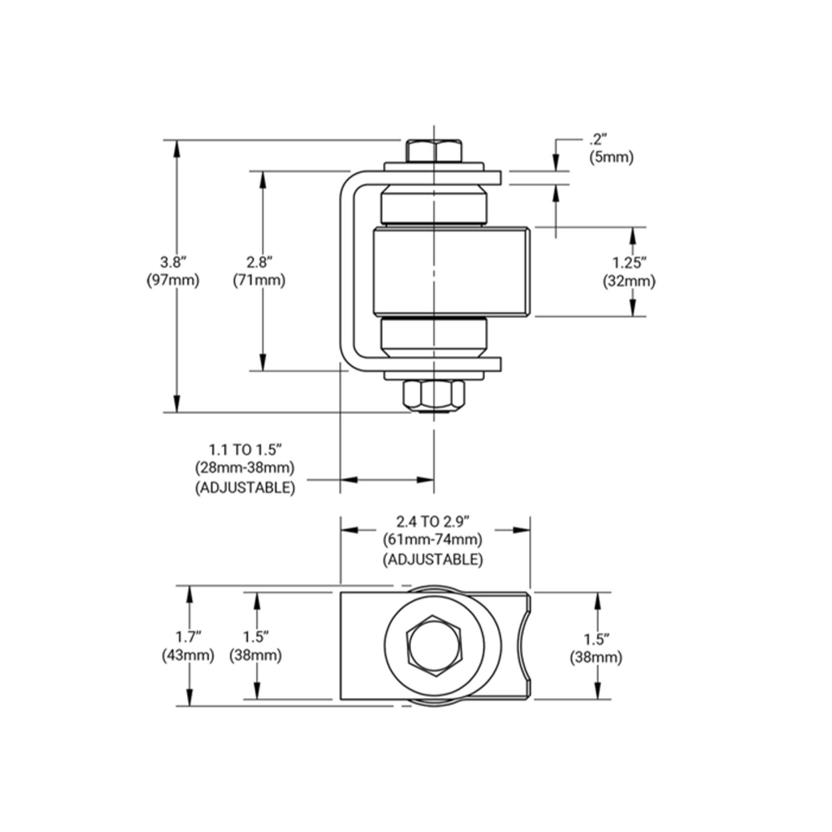 Shut it® Stainless Steel Badass Gate Hinge gallery detail image