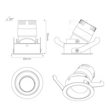 IBL Dark Round 60 Tilt Downlight gallery detail image