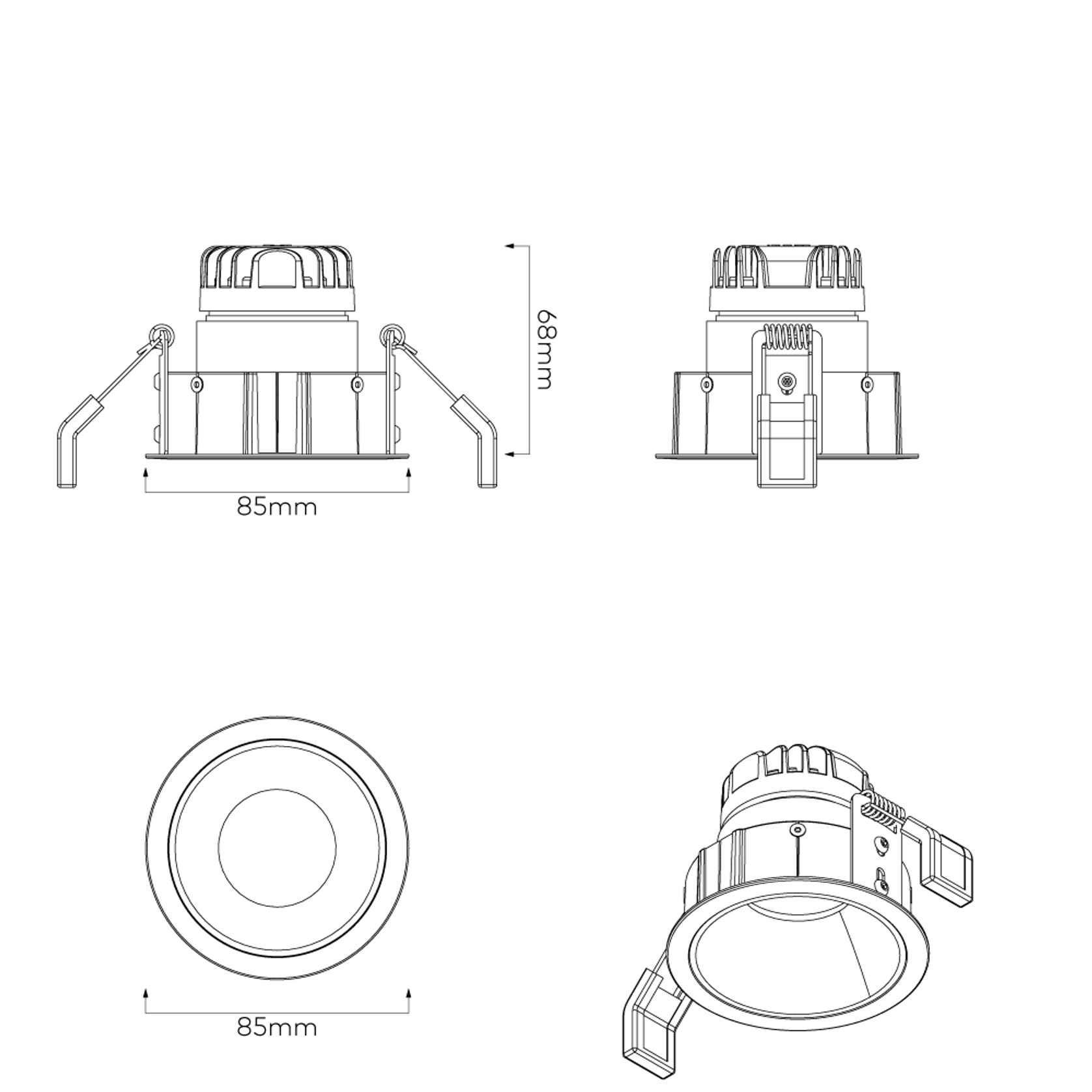 Dark Round Recessed Downlight gallery detail image