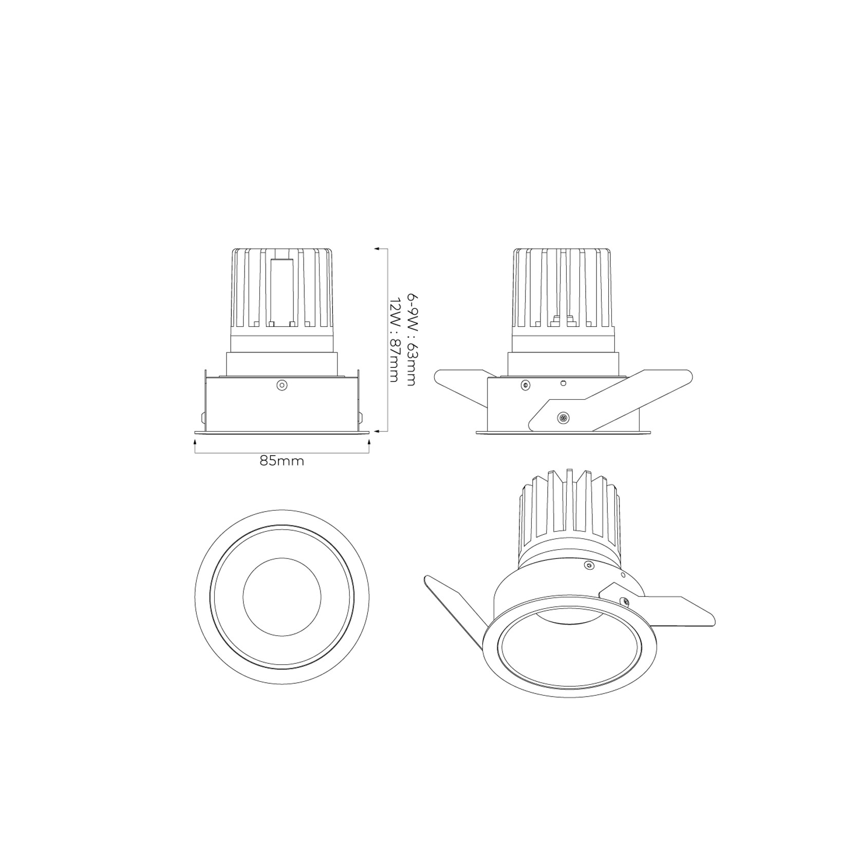 IBL Dark Round 80 Downlight gallery detail image