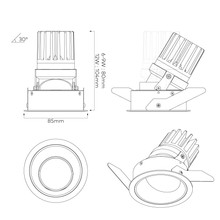 IBL Dark Round 80 Tilt Downlight gallery detail image