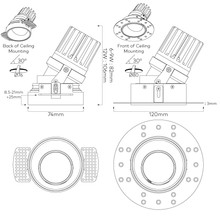 IBL Dark Round 80 Tilt Trimless Downlight gallery detail image