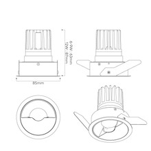 IBL Dark Round 80 Wall Wash Downlight gallery detail image