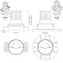 IBL Dark Round 80 Wall Wash Trimless Downlight gallery detail image