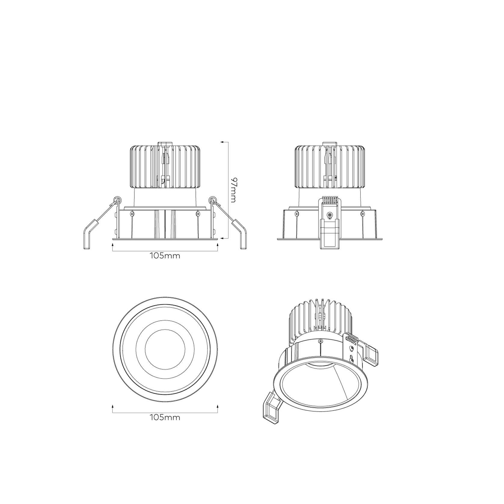 Dark Round Recessed Downlight gallery detail image