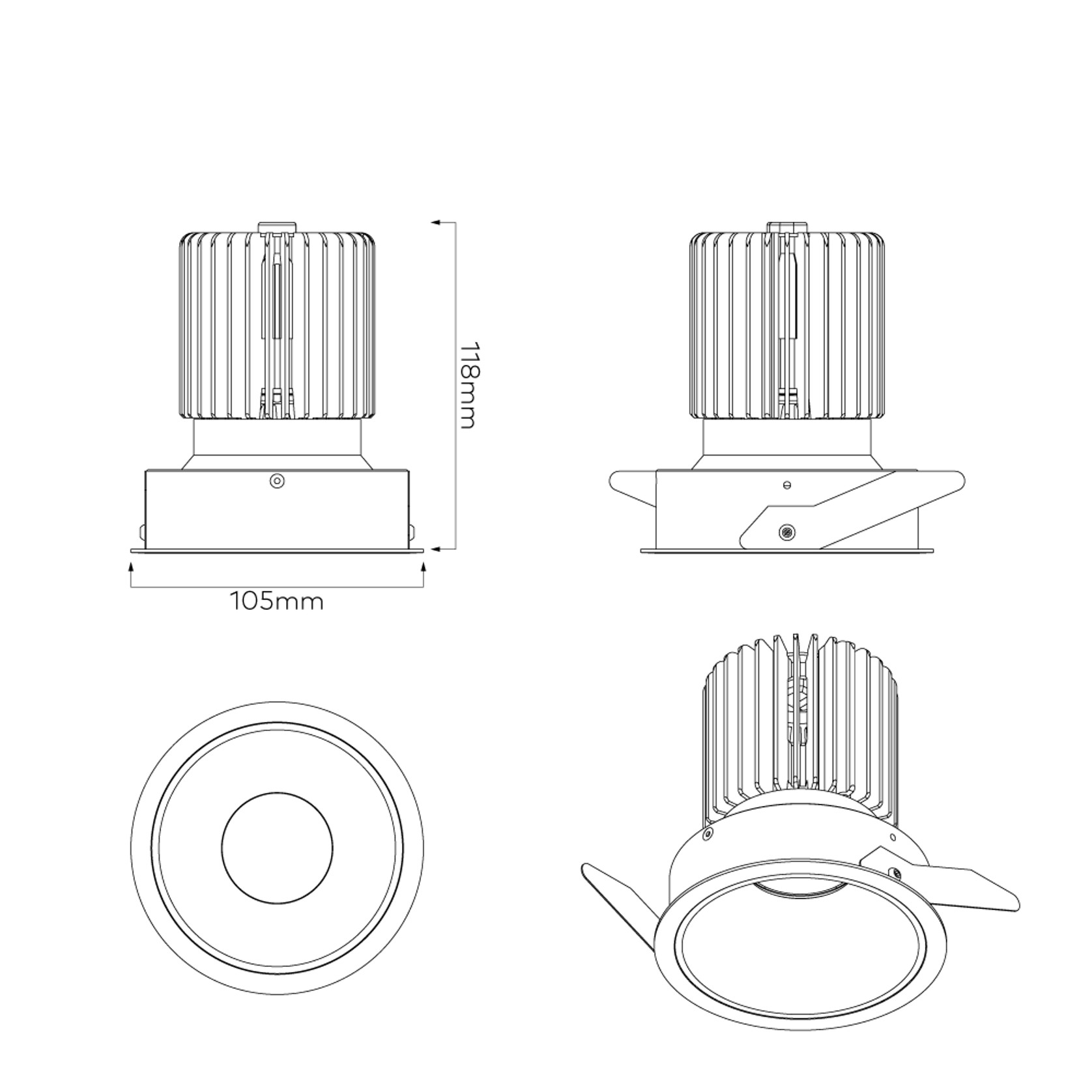 IBL Dark Round 100 Downlight gallery detail image
