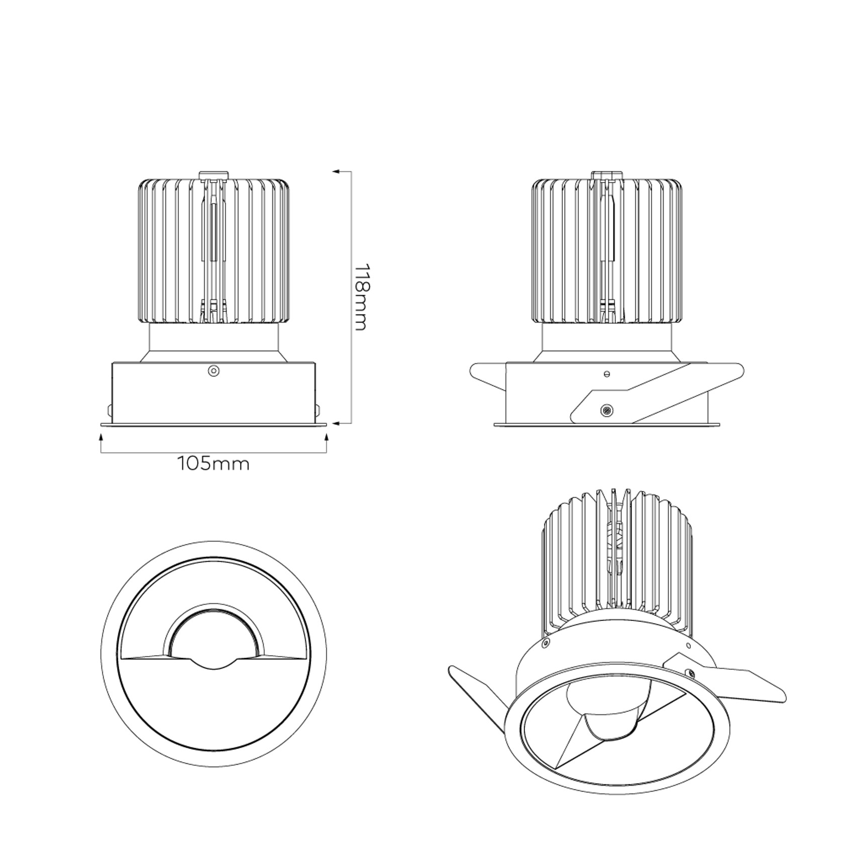 IBL Dark Round 100 Wall Wash Downlight gallery detail image