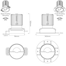 IBL Dark Round 100 Wall Wash Trimless Downlight gallery detail image