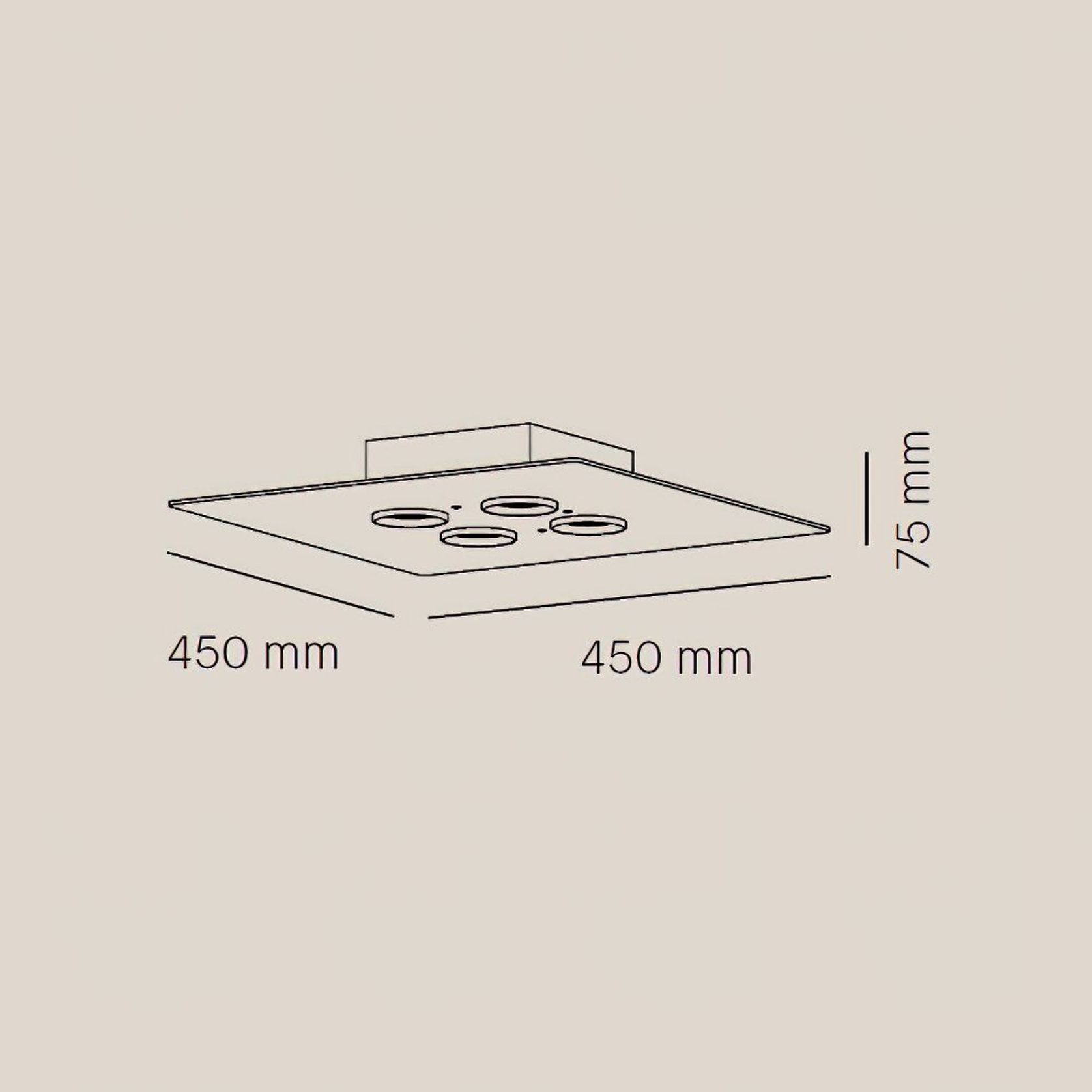 Equal 4-Square Ceiling Light gallery detail image