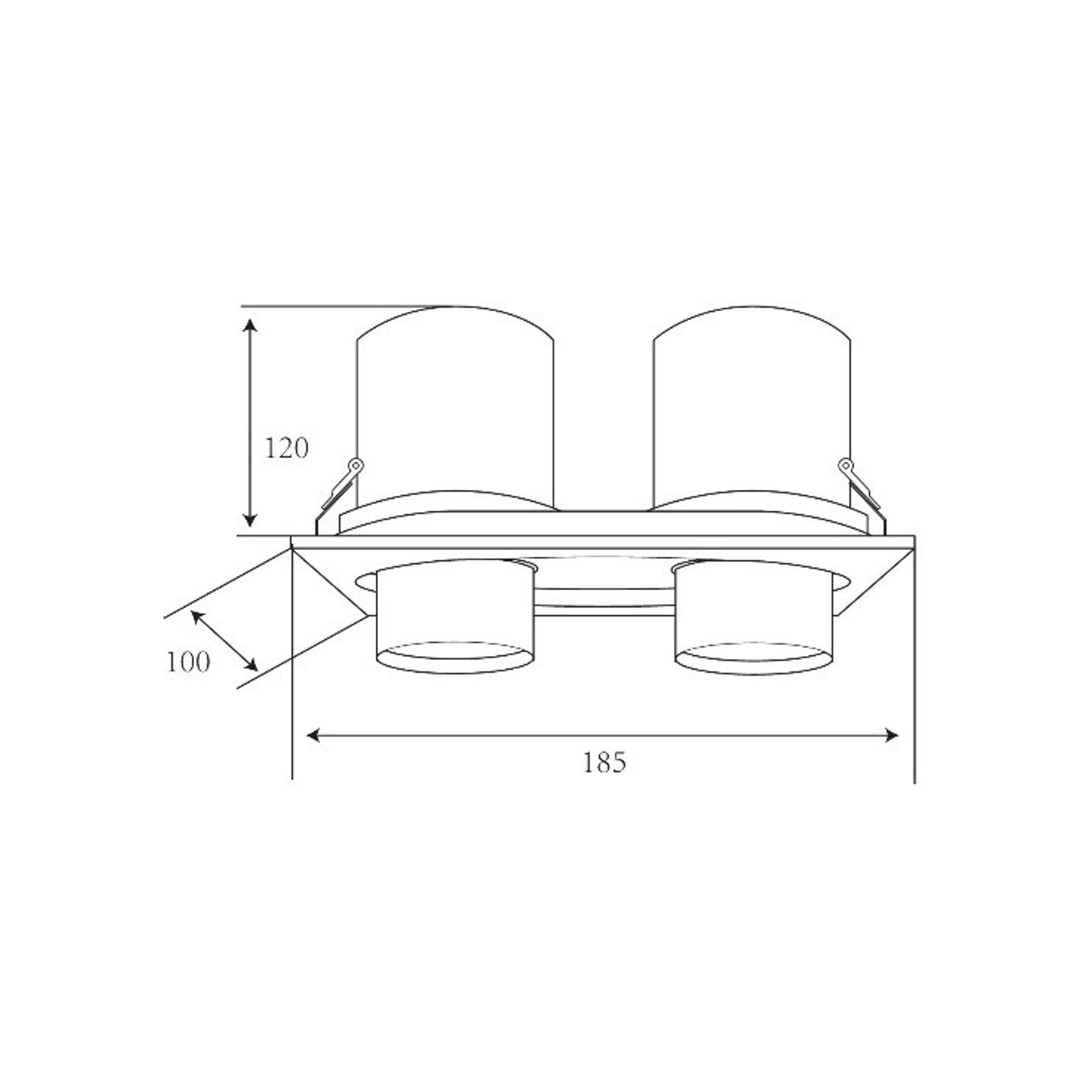 Twin Square Snoot 2x15W Feature Downlight gallery detail image