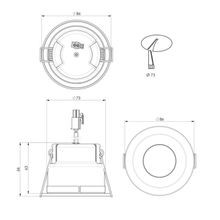 ZELA Fire Rated Deep Fixed Downlight gallery detail image