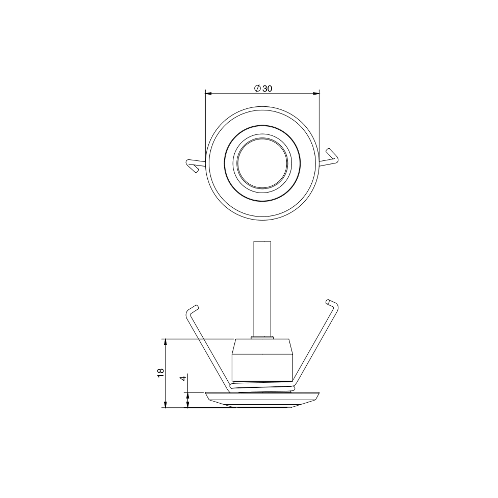 1W IP Rated Downlight - Spring Mount gallery detail image