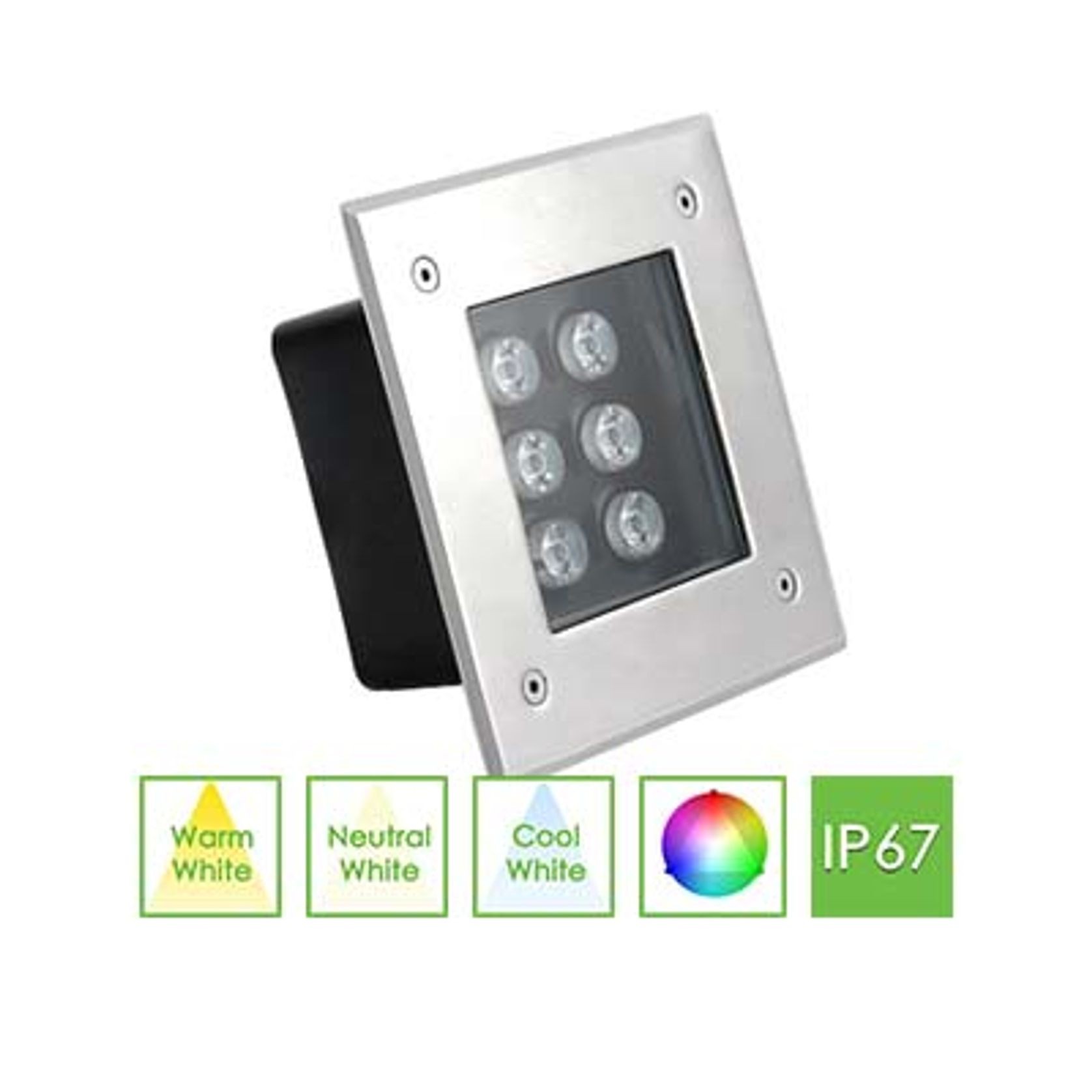 6W Square Inground Uplight gallery detail image