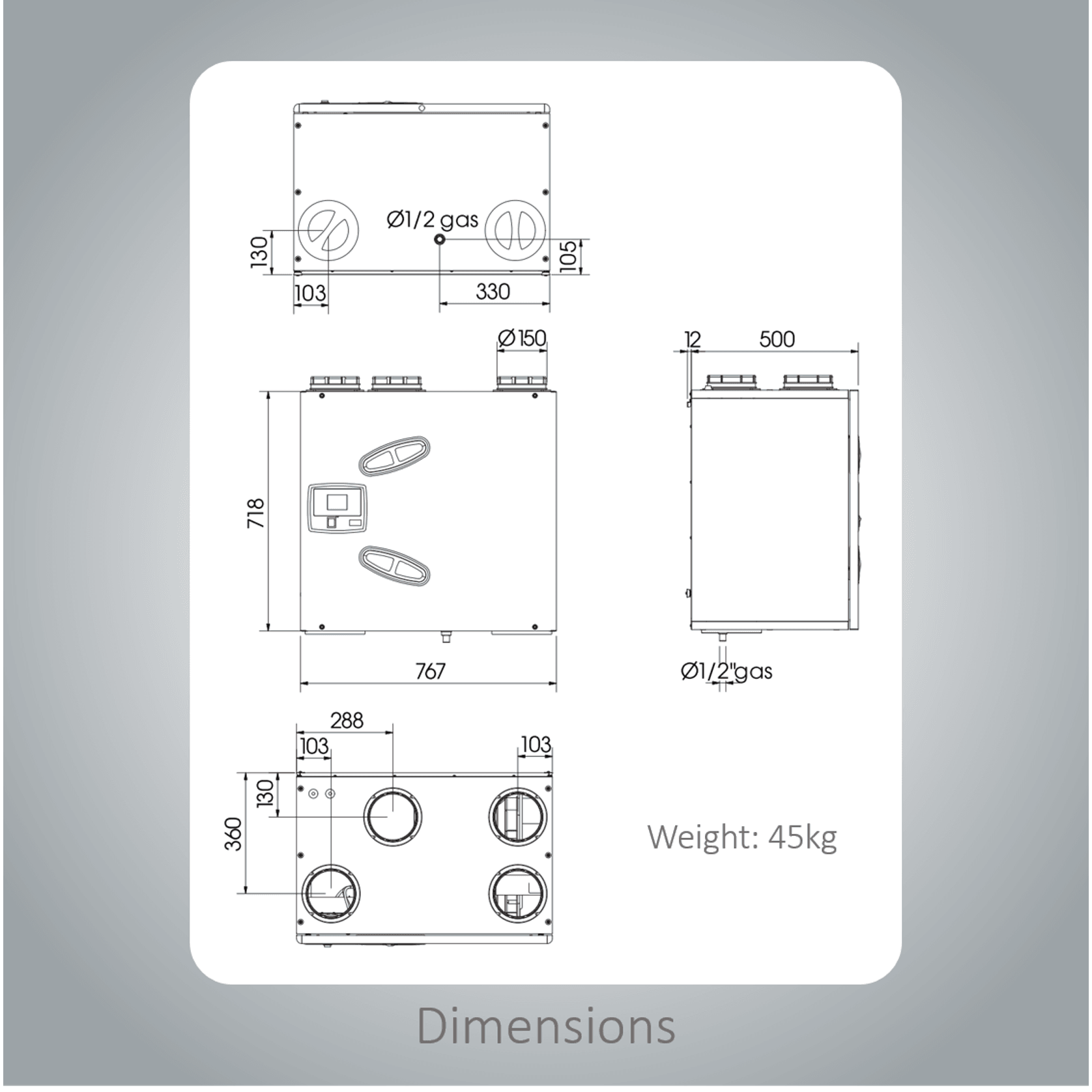 Utek Reversus 2 - Ventilation System with Heat Recovery gallery detail image