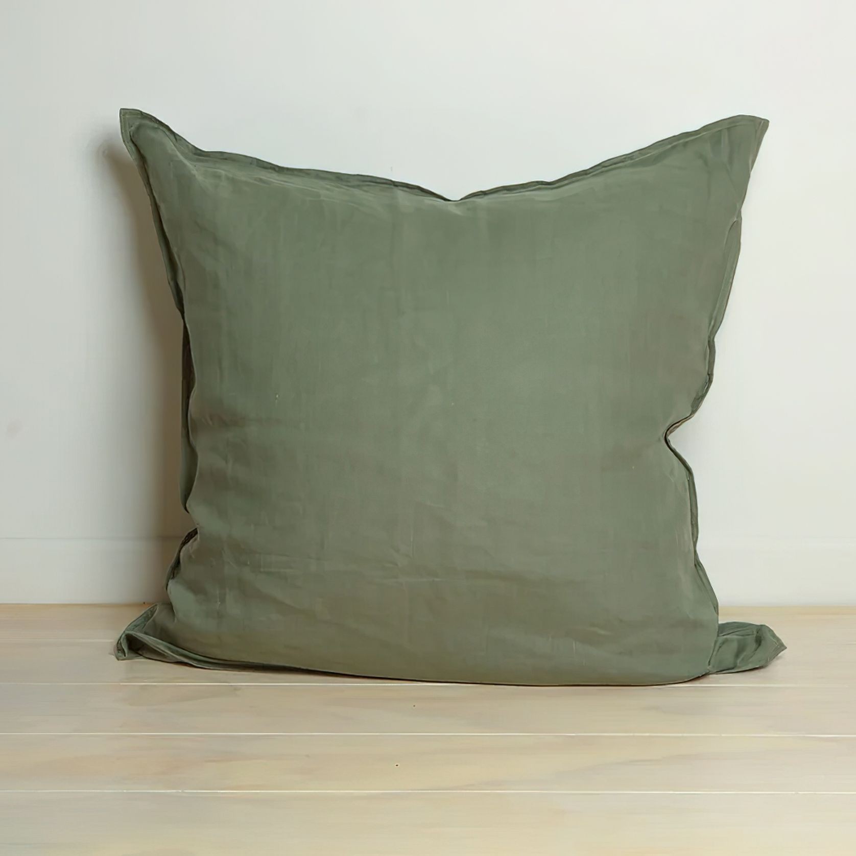 100% French Flax Linen Euro Pillowcase - Lichen gallery detail image
