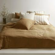 100% French Flax Linen Duvet Cover Set - Ginger gallery detail image