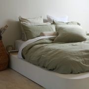 100% French Flax Linen Duvet Cover Set - Sage gallery detail image