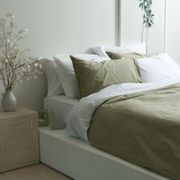 100% Stonewashed Cotton Duvet Set- Light Khaki gallery detail image