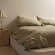 100% French Flax Linen Duvet Cover Set - Sage gallery detail image