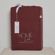 100% French Flax Linen Duvet Set- Antique Rosewood gallery detail image