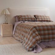 100% Stonewashed Cotton Duvet Set- Sunset Check gallery detail image