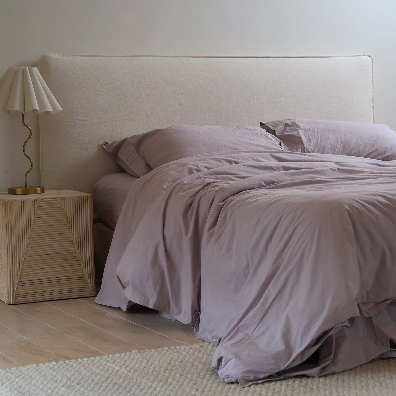 100% Stonewashed Cotton Duvet Set- Lavender gallery detail image