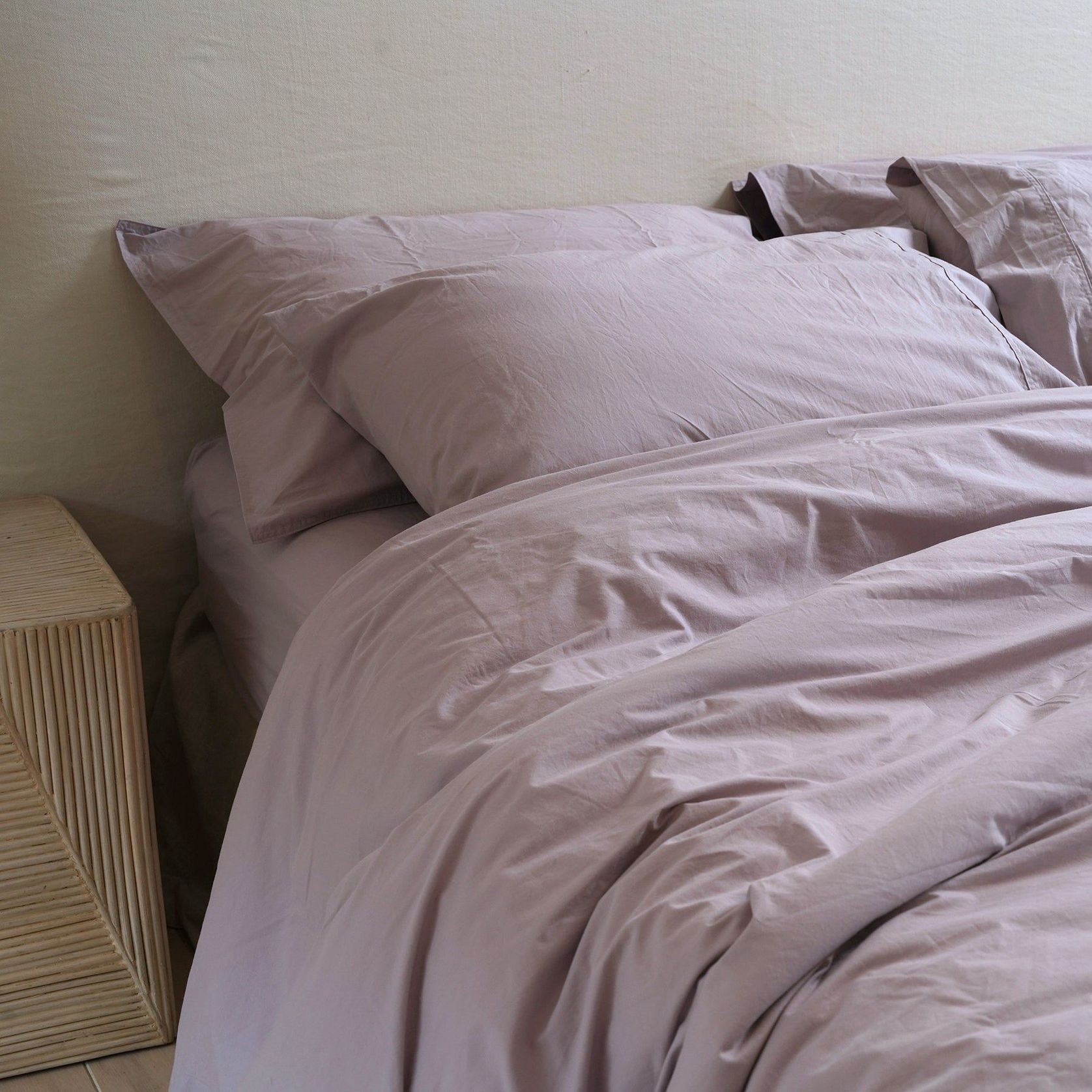 100% Stonewashed Cotton Duvet Set- Lavender gallery detail image