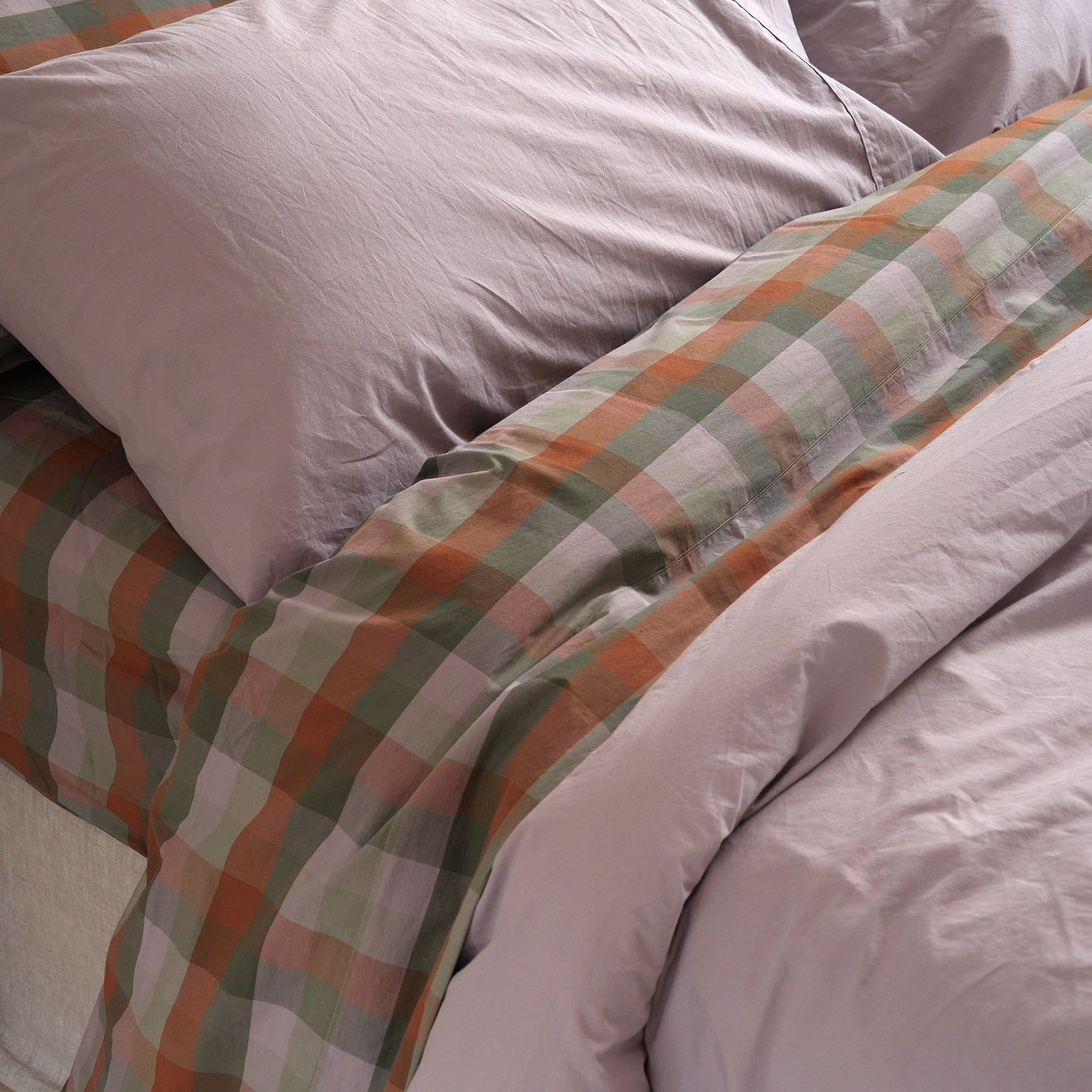 100% Stonewashed Cotton Duvet Set- Lavender gallery detail image