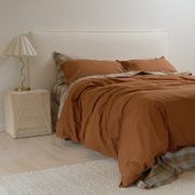 100% Stonewashed Cotton Duvet Set- Rust gallery detail image