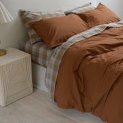 100% Stonewashed Cotton Duvet Set- Rust gallery detail image