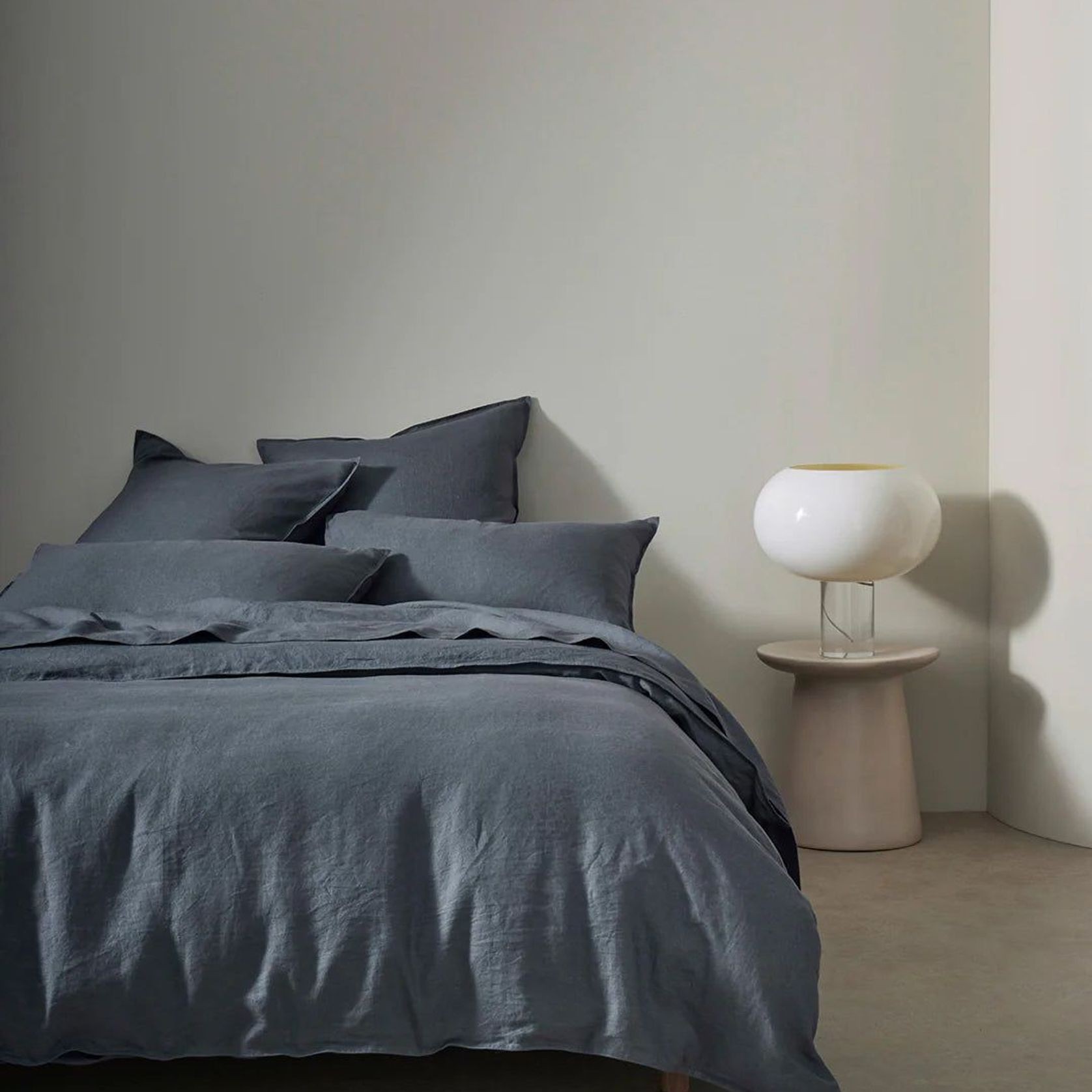 Ravello Linen Quilt Cover - Denim | Weave Home Bed Linen gallery detail image