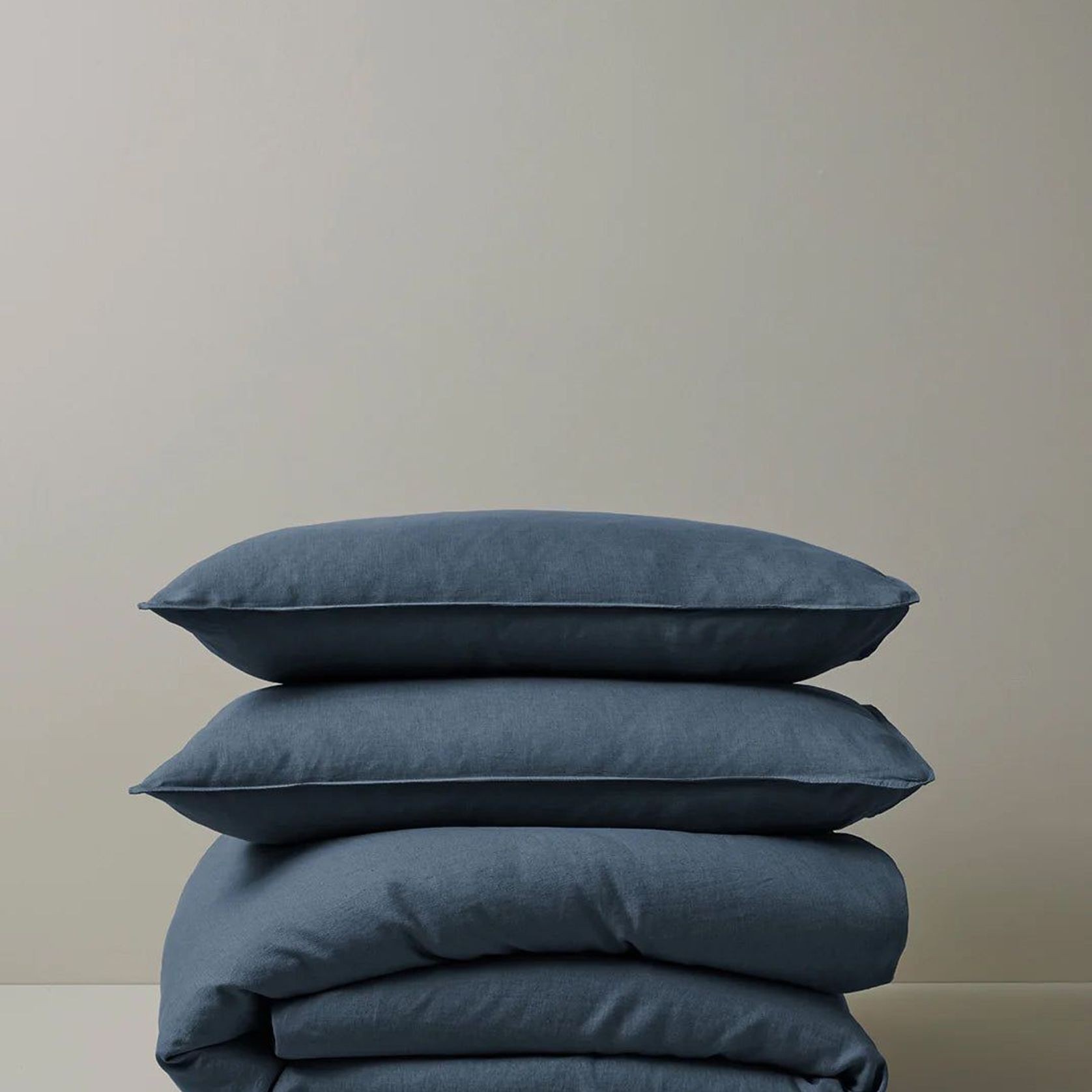 Ravello Linen Quilt Cover - Denim | Weave Home Bed Linen gallery detail image